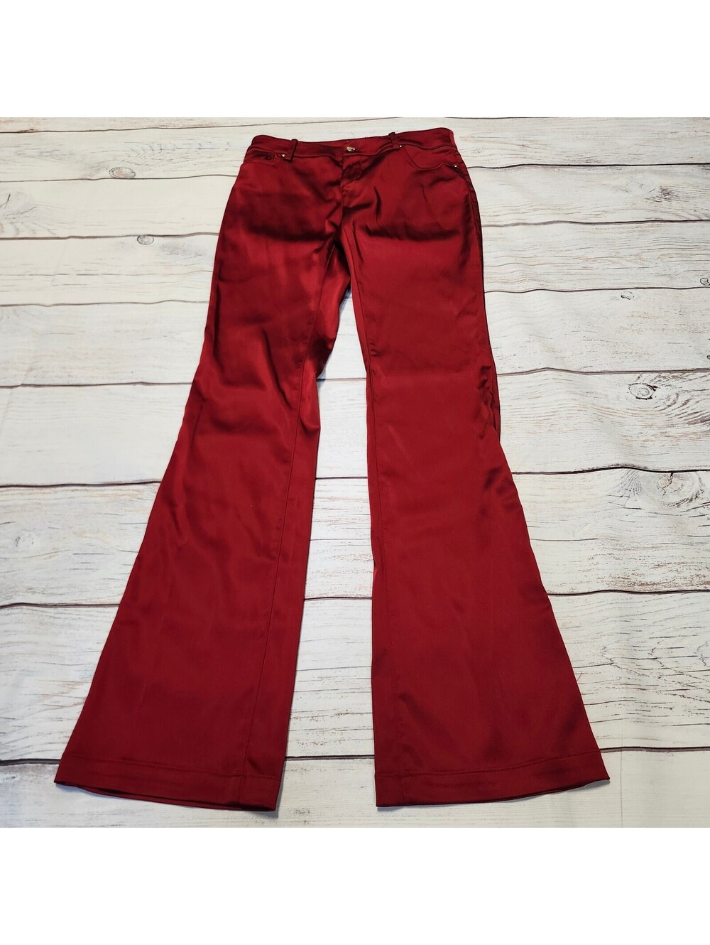 Caché Women's Red Flared Pants Size 2